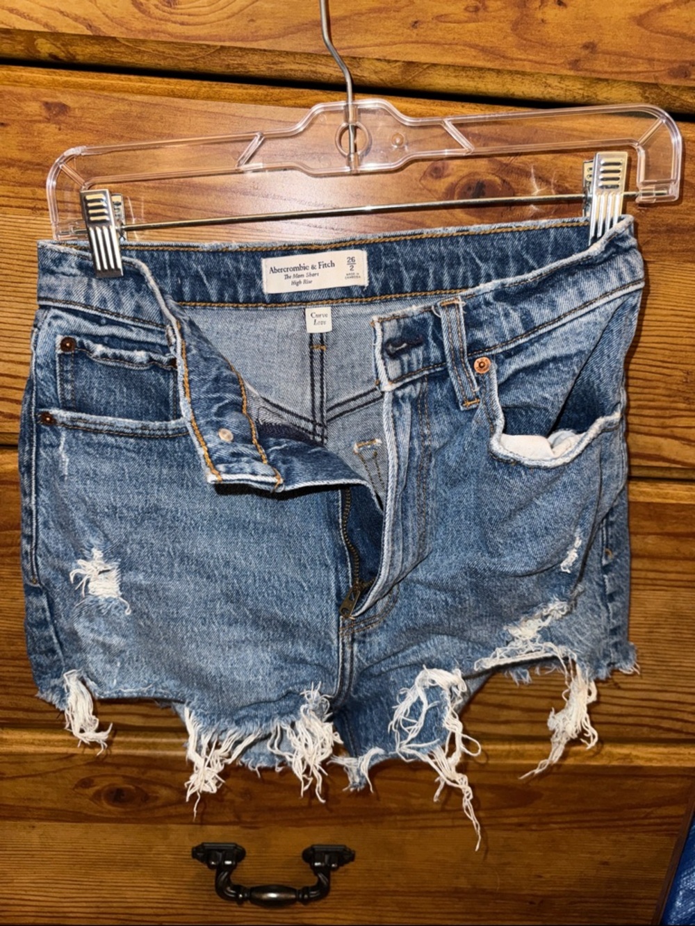 Abercrombie & Fitch Frayed Light Blue Denim Cutoff Shorts